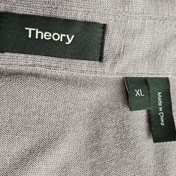 THEORY MEN’S PURPLE POLO SHIRT – SIZE XL – SHORT SLEEVE – MODAL BLEND - Picture 6 of 8